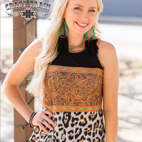 Crazy Train Tops - Crazy Train Buckstitch Babe Tank Top